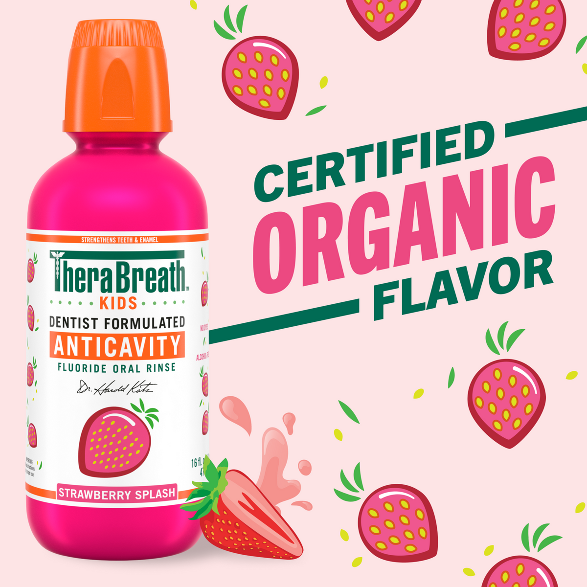 For Kids! Anticavity Oral Rinse - Strawberry Splash