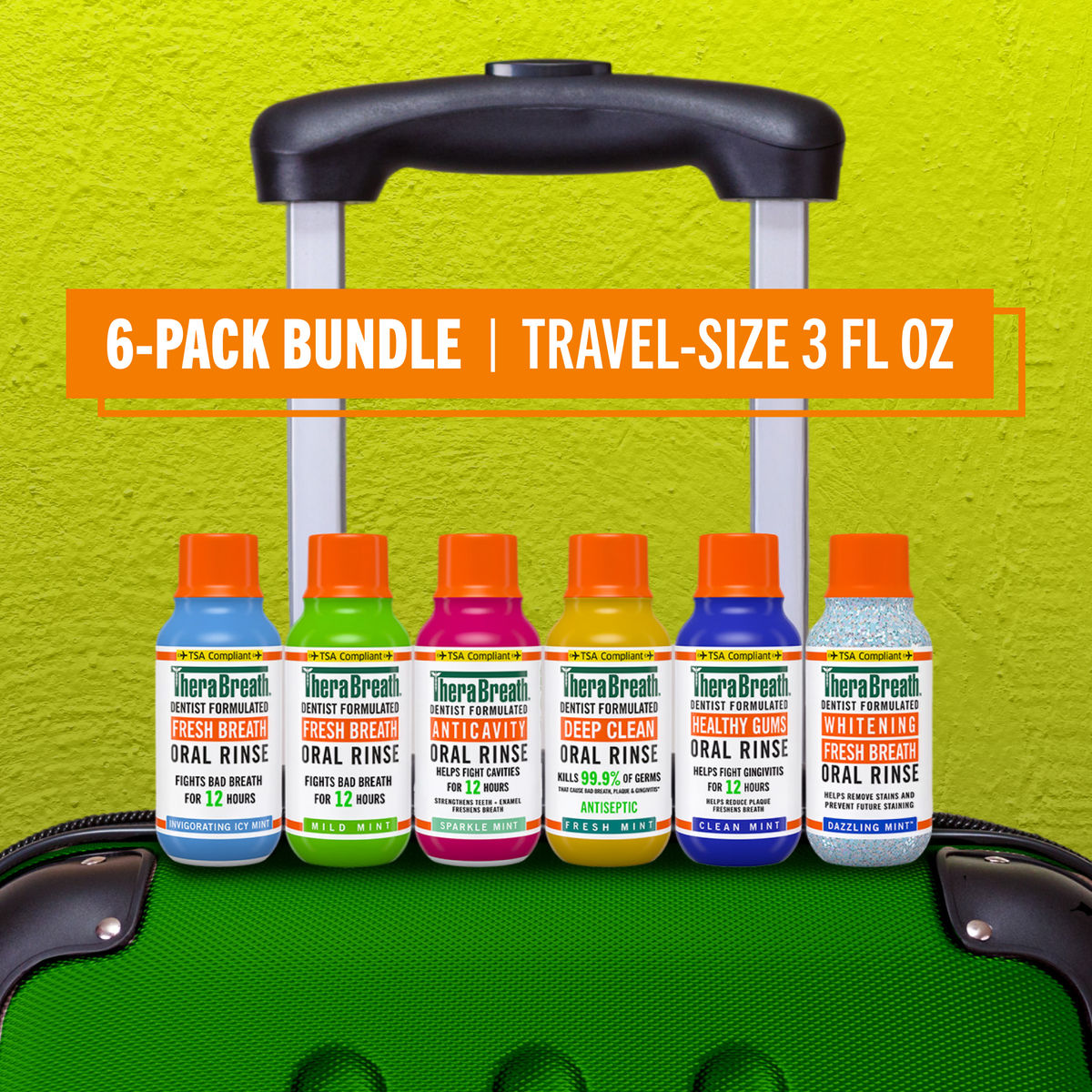Travel-Size Mouthwash - TheraBreath Variety 6-Pack Bundle